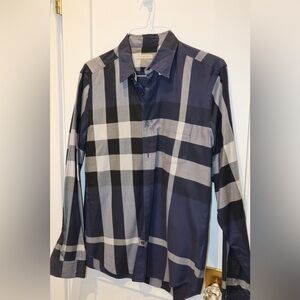 NWOT Burberry Brit Somerville Blue Novacheck Button-Down Shirt